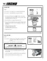 Предварительный просмотр 16 страницы Echo PAS-260 PRO - 01-07 Operator'S Manual