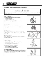 Предварительный просмотр 6 страницы Echo PAS-260 PRO - 08-00 Operator'S Manual