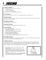 Preview for 4 page of Echo PB-200 - 01-09 Operator'S Manual