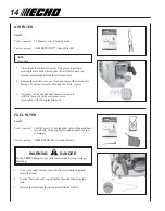 Предварительный просмотр 14 страницы Echo PB-200 - 03-03 Operator'S Manual