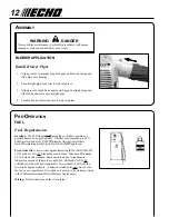 Preview for 12 page of Echo PB-201 - Operator'S Manual