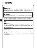 Preview for 12 page of Echo PB-2155 Operator'S Manual