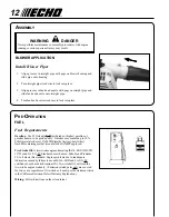 Предварительный просмотр 12 страницы Echo PB-231LN Operator'S Manual