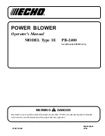 Echo PB-2400 Operator'S Manual preview