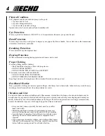 Preview for 4 page of Echo PB-250 Operator'S Manual