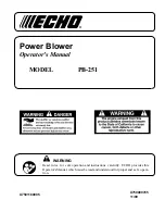 Preview for 1 page of Echo PB-251 - 11-09 Operator'S Manual