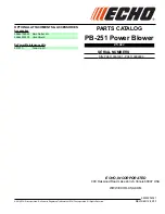 Preview for 1 page of Echo PB-251E - PARTS CATALOG SN P06113001001-P06113999999 REV... Parts Catalog