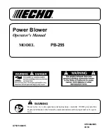 Preview for 1 page of Echo PB-255 Operator'S Manual