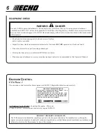 Preview for 6 page of Echo PB-260L Operator'S Manual