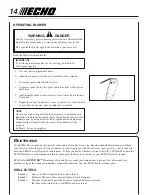 Предварительный просмотр 14 страницы Echo PB-261 i Operator'S Manual