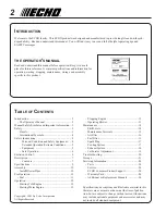 Preview for 2 page of Echo PB-261L Operator'S Manual