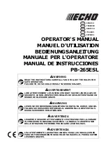 Предварительный просмотр 1 страницы Echo PB-265ESL Operator'S Manual