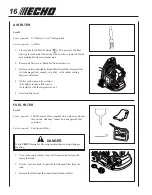 Предварительный просмотр 16 страницы Echo PB-265L Operator'S Manual