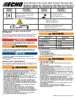 Предварительный просмотр 2 страницы Echo PB-265LN Quick Start Manual