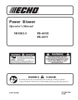 Предварительный просмотр 1 страницы Echo PB-403H Operator'S Manual