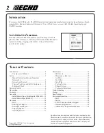 Preview for 2 page of Echo PB-403H Operator'S Manual