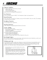 Preview for 4 page of Echo PB-403H Operator'S Manual