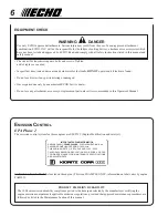 Предварительный просмотр 6 страницы Echo PB-403H Operator'S Manual