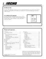 Preview for 2 page of Echo PB-413H - 06-06 Operator'S Manual