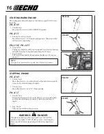 Предварительный просмотр 16 страницы Echo PB-413H - 06-06 Operator'S Manual