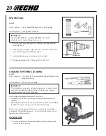 Предварительный просмотр 20 страницы Echo PB-413H - 06-06 Operator'S Manual