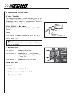 Предварительный просмотр 22 страницы Echo PB-413H - 06-06 Operator'S Manual