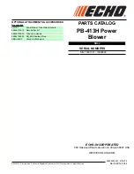 Предварительный просмотр 1 страницы Echo PB-413H - PARTS CATALOG SERIAL NUMBER... Parts Catalog