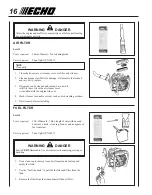 Preview for 16 page of Echo PB-460LN Operator'S Manual