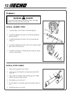 Предварительный просмотр 12 страницы Echo PB-46HT Operator'S Manual