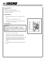 Предварительный просмотр 24 страницы Echo PB-600 Operator'S Manual