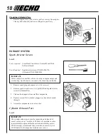 Предварительный просмотр 18 страницы Echo PB-602 Operator'S Manual