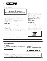 Предварительный просмотр 6 страницы Echo PB-603 Operator'S Manual