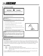 Preview for 14 page of Echo PB-603 Operator'S Manual