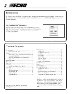 Preview for 2 page of Echo PB-610 Operator'S Manual