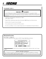 Предварительный просмотр 6 страницы Echo PB-620 Operator'S Manual