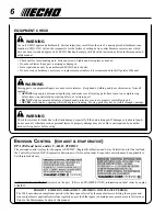 Preview for 6 page of Echo PB-620ST Operator'S Manual