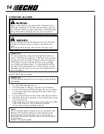 Preview for 14 page of Echo PB-620ST Operator'S Manual