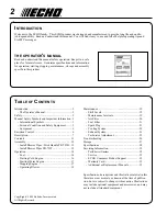 Предварительный просмотр 2 страницы Echo PB-755T Operator'S Manual