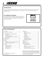 Preview for 2 page of Echo PB-770H Operator'S Manual