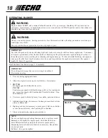 Предварительный просмотр 18 страницы Echo PB-770H Operator'S Manual