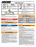 Предварительный просмотр 2 страницы Echo PB-9010 H Quick Start Manual