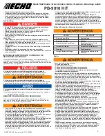 Preview for 3 page of Echo PB-9010 H Quick Start Manual