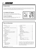 Preview for 2 page of Echo PE-2000 Type 1/1E Operator'S Manual