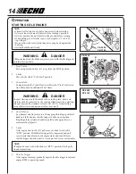 Preview for 14 page of Echo PE-2000 Type 1/1E Operator'S Manual