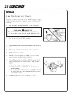 Предварительный просмотр 28 страницы Echo PE-2000 Type 1 Operator'S Manual