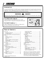 Preview for 2 page of Echo PE-230 Operator'S Manual