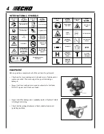 Предварительный просмотр 4 страницы Echo PE-230 Operator'S Manual