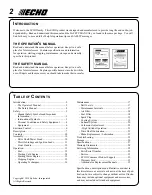 Предварительный просмотр 2 страницы Echo PE-265S Operator'S Manual