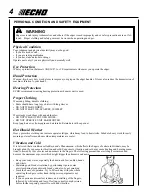 Preview for 4 page of Echo PE-265S Operator'S Manual