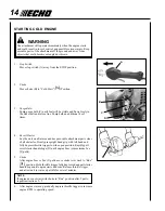 Предварительный просмотр 14 страницы Echo PE-265S Operator'S Manual